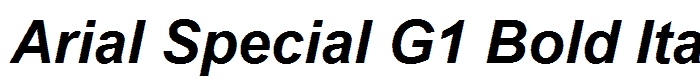 Arial Special G1 Bold Italic font
